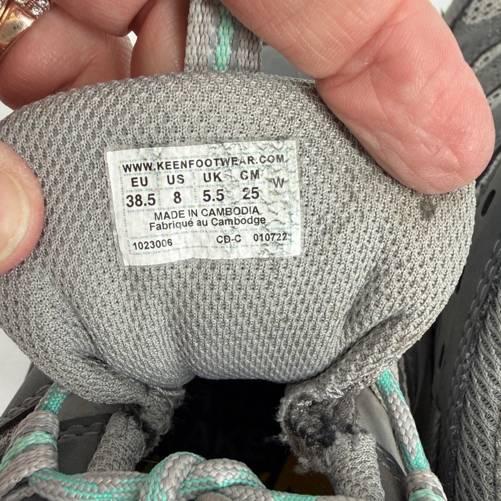 KEEN Voyageur Hiking Shoes Womens 8 Grey Mint Low Top Trail Sneakers - Picture 8 of 8